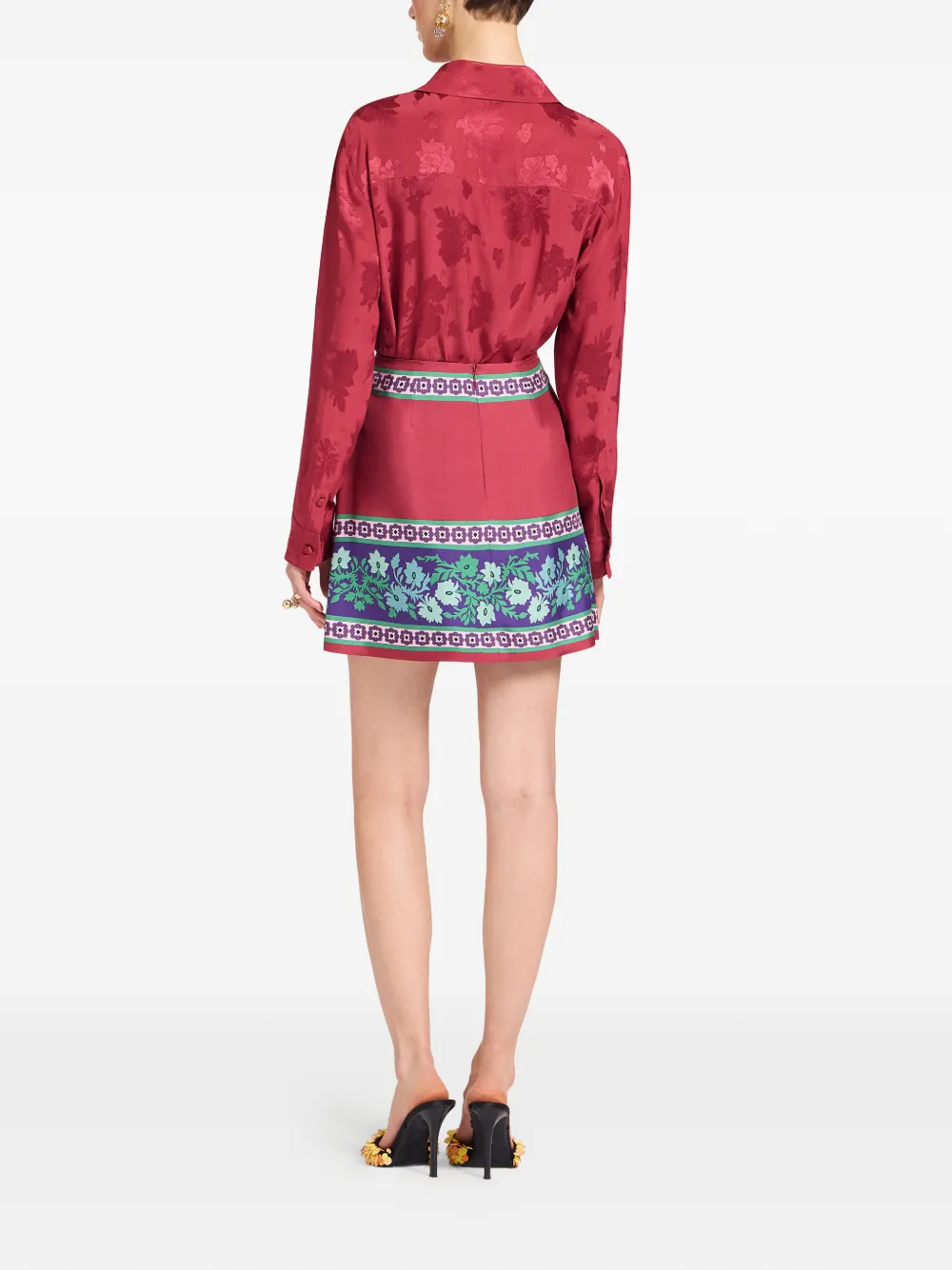  La Doublej Foulard Floral Mini Skirt - Red 