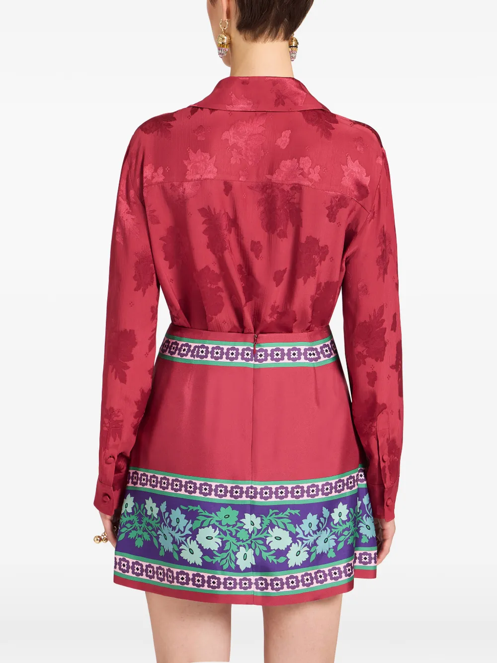 La Doublej Floral Pattern Shirt - Red 
