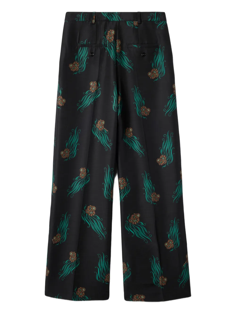 La Doublej Let Loose Floral-print Trousers In Black