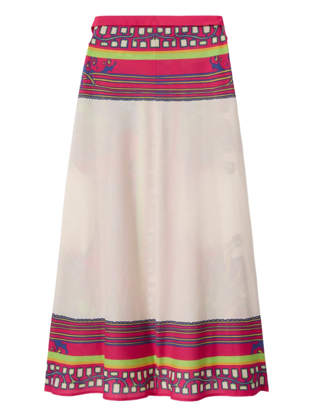 La Doublej Sarong Floral-print Midi Skirt In Pink