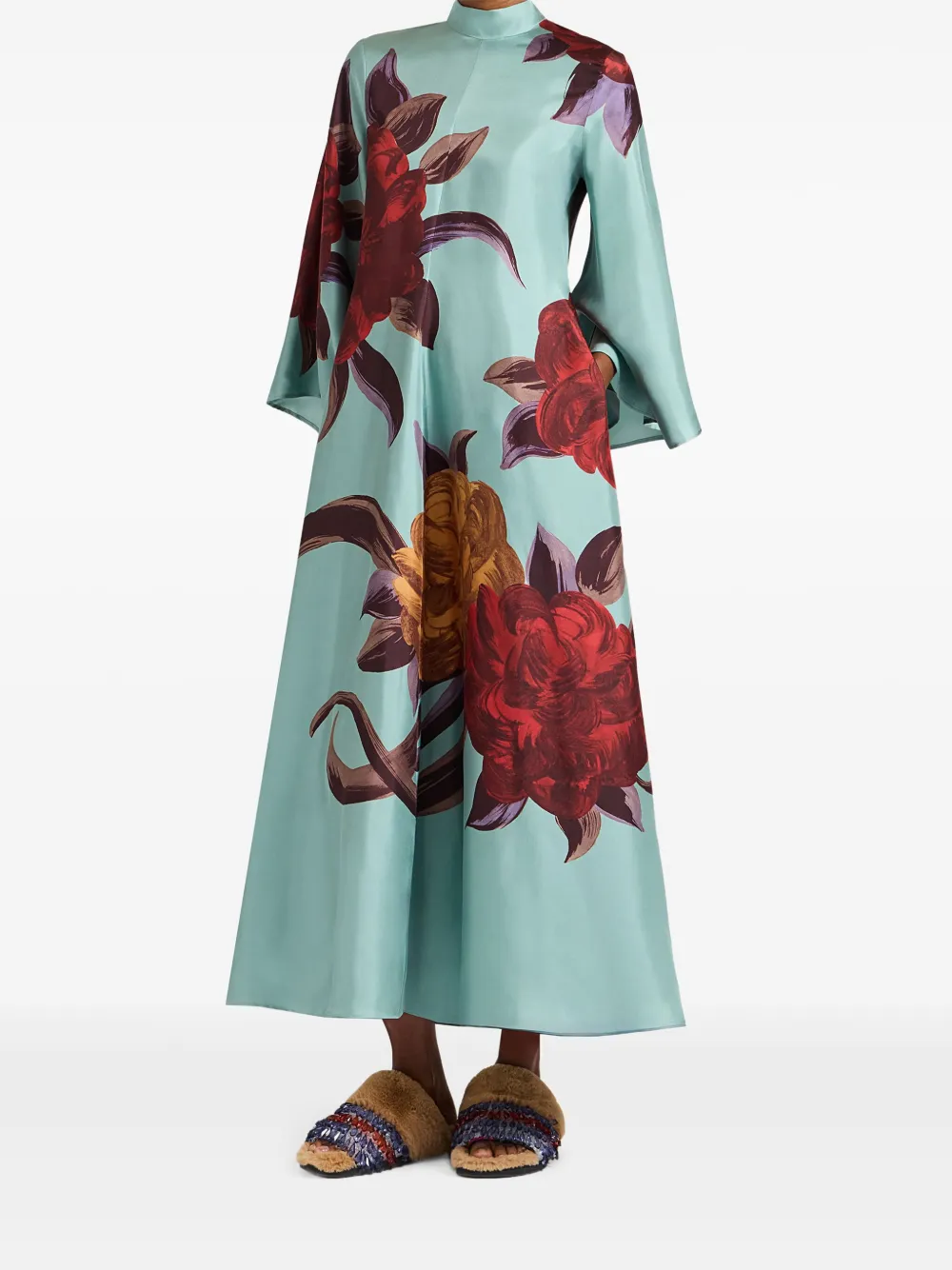 La DoubleJ Mdii-jurk met bloemenprint - Blauw