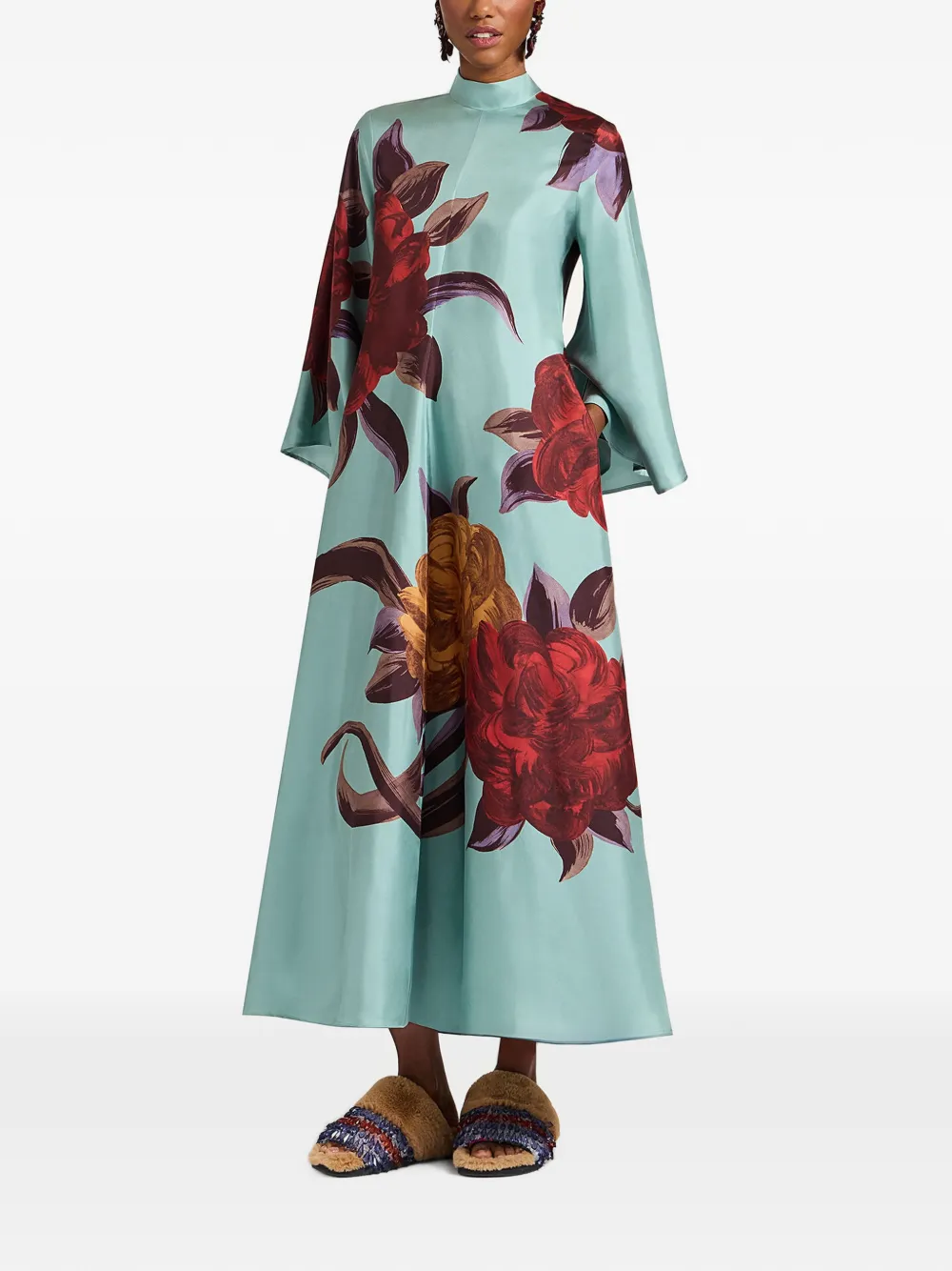 La DoubleJ Mdii-jurk met bloemenprint Blauw