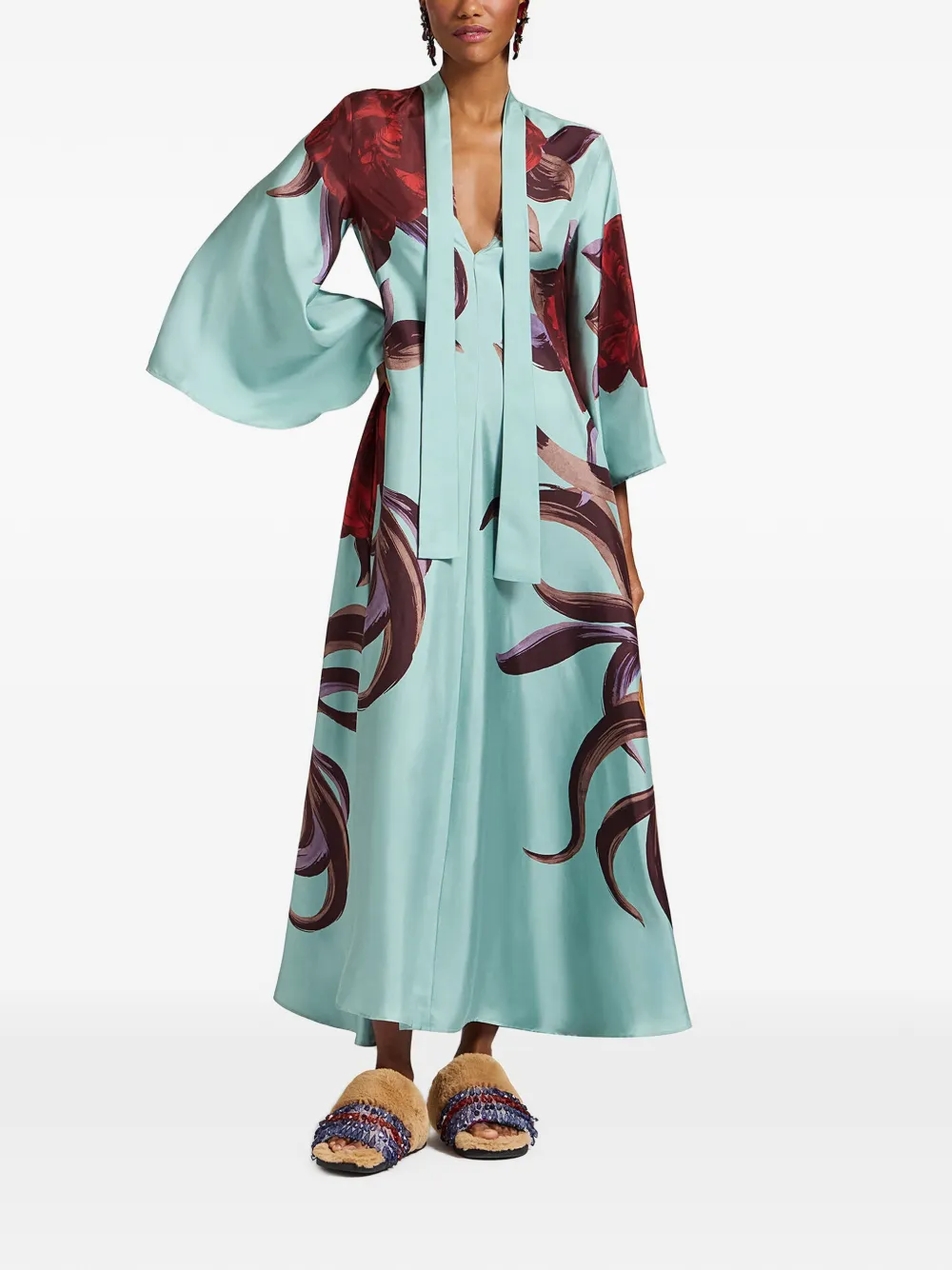 La DoubleJ Mdii-jurk met bloemenprint Blauw