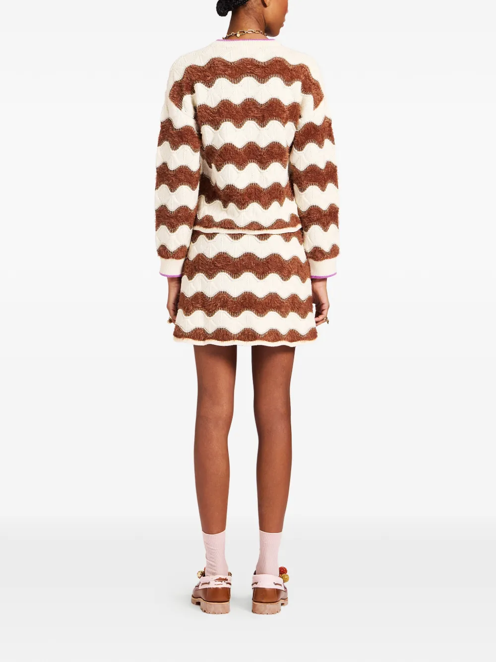  La Doublej Wave Pattern Mini Skirt - Neutrals 