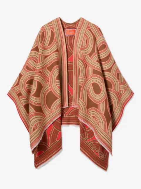 La DoubleJ Gemusterter Soul Poncho mit Fransen