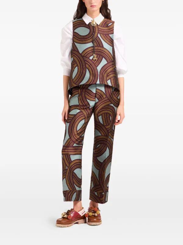 La DoubleJ Hendrix Jacquard Tailored Trousers in Blue