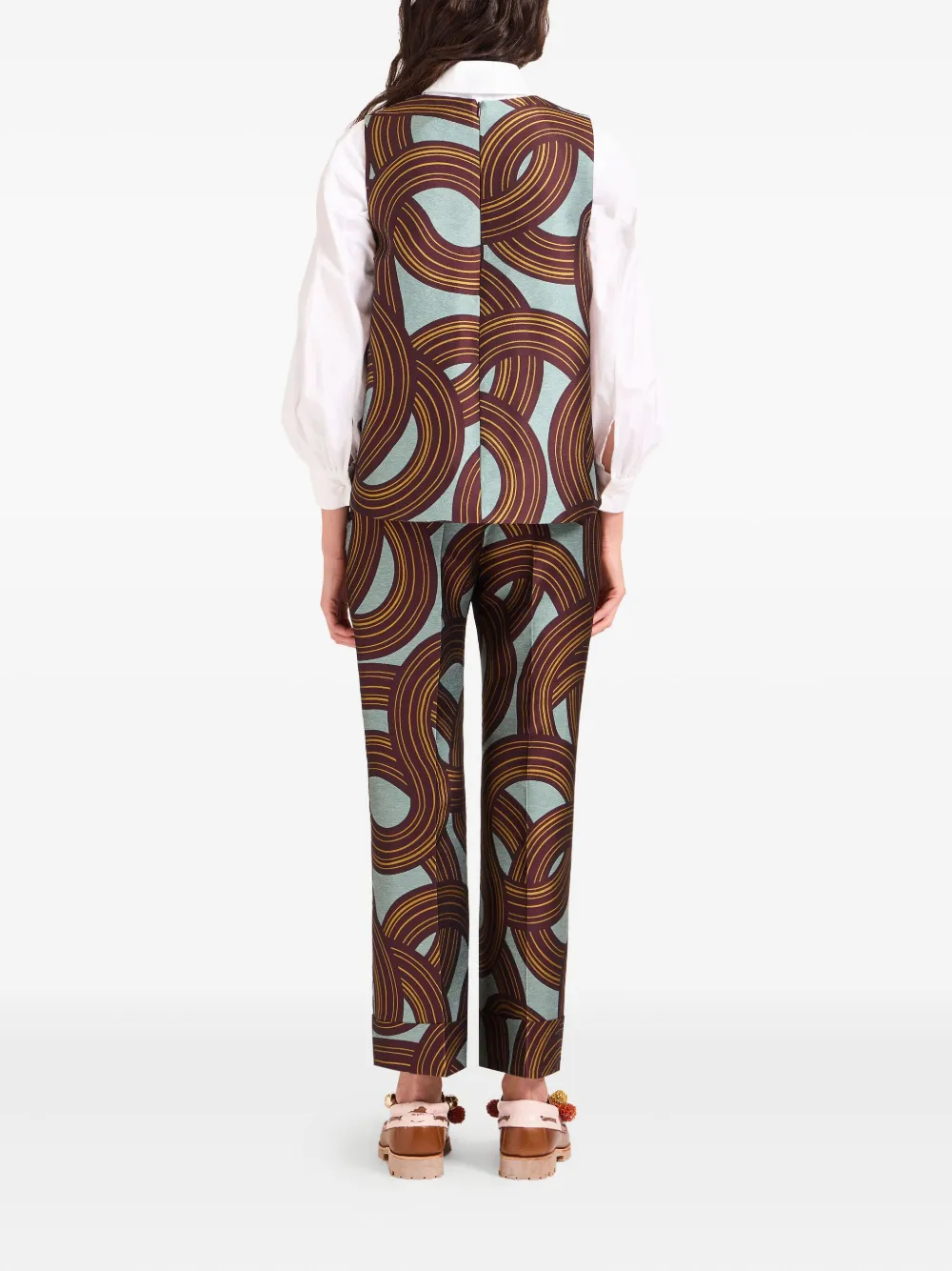 La DoubleJ Broek met jacquard - Blauw