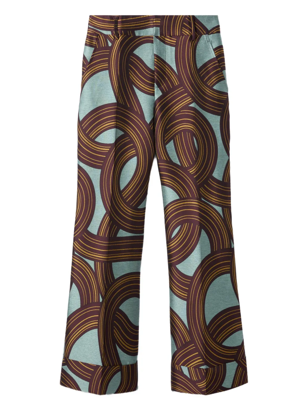 La Doublej Hendrix Cropped Jacquard Straight-leg Pants In Multi