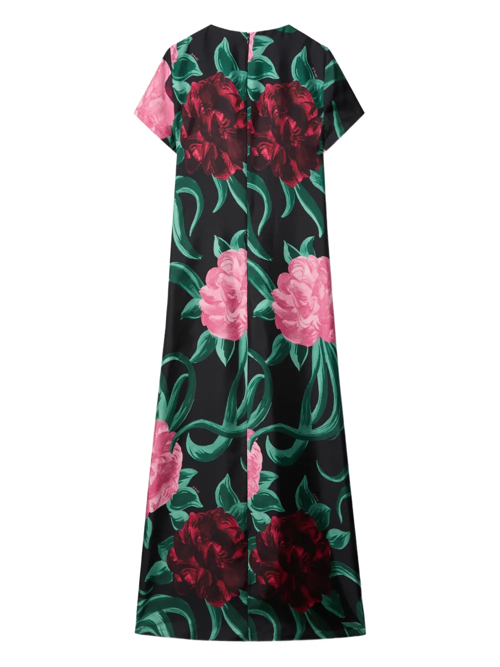 La Doublej Swing Floral Midi Dress In Black