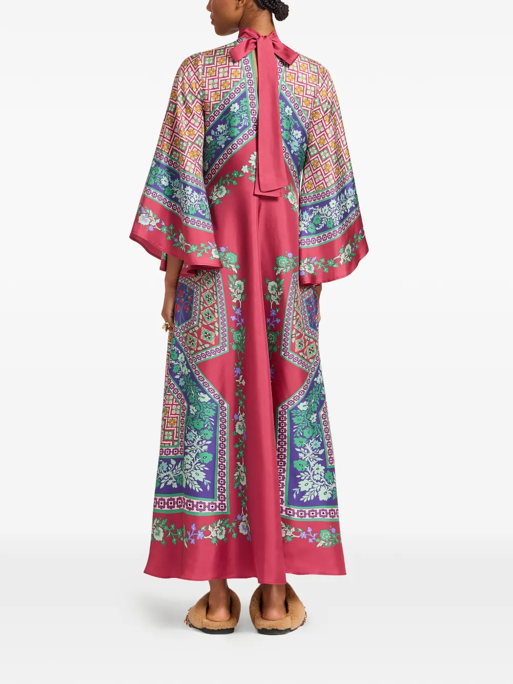Magnifico Floral Pussy-Bow Maxi Dress