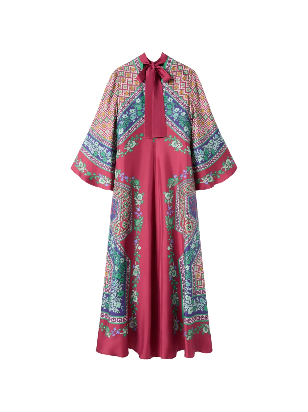 Magnifico Floral Pussy-Bow Maxi Dress
