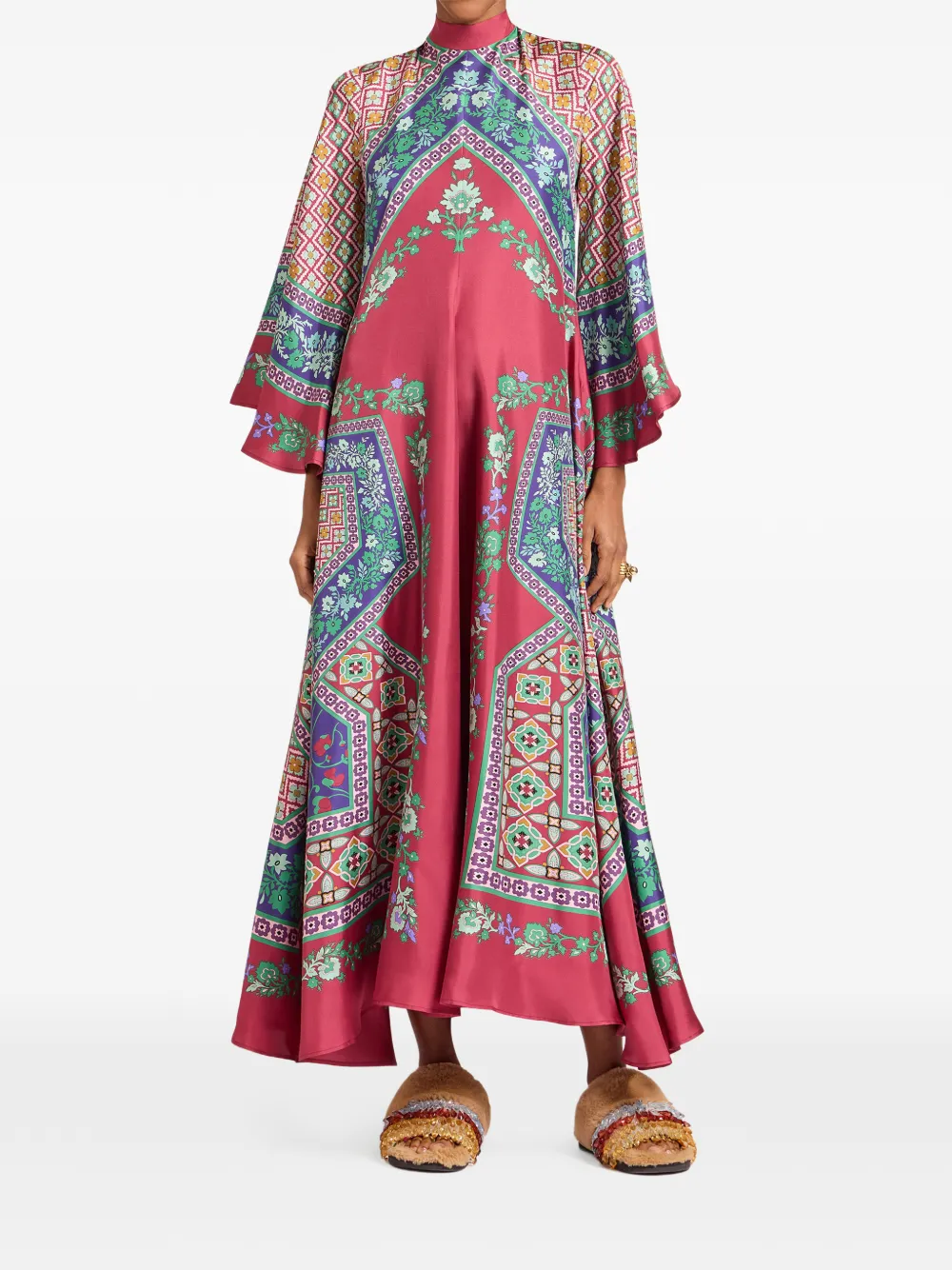 Magnifico Floral Pussy-Bow Maxi Dress