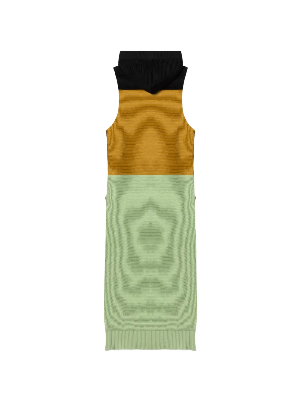La DoubleJ Maxi-jurk met colourblocking en capuchon Groen