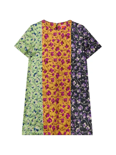 La DoubleJ Swing tricolor floral mini mini dress