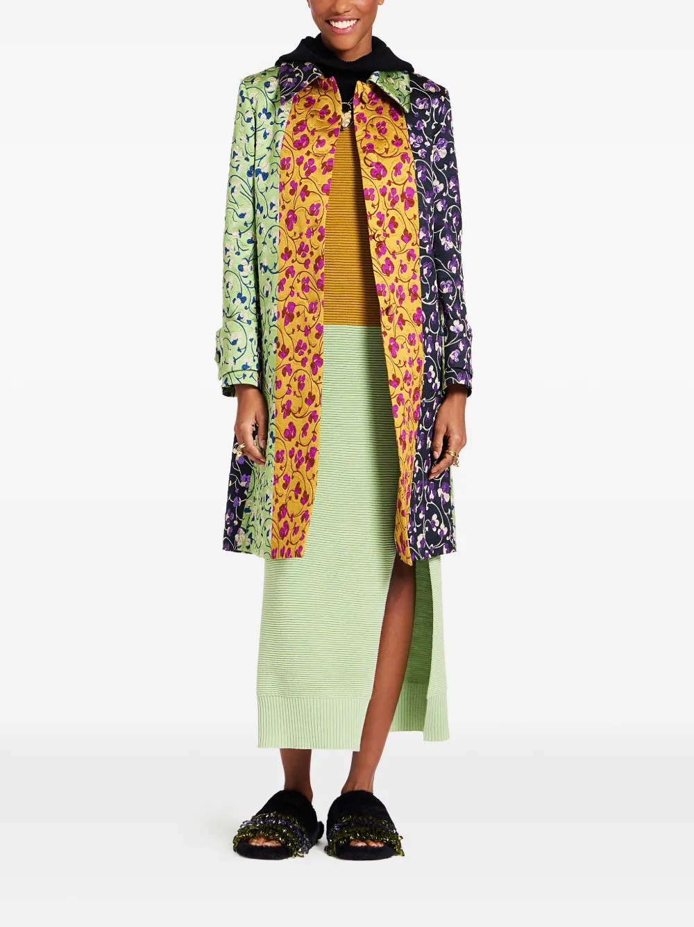 La DoubleJ Precious jas met bloemenprint Groen