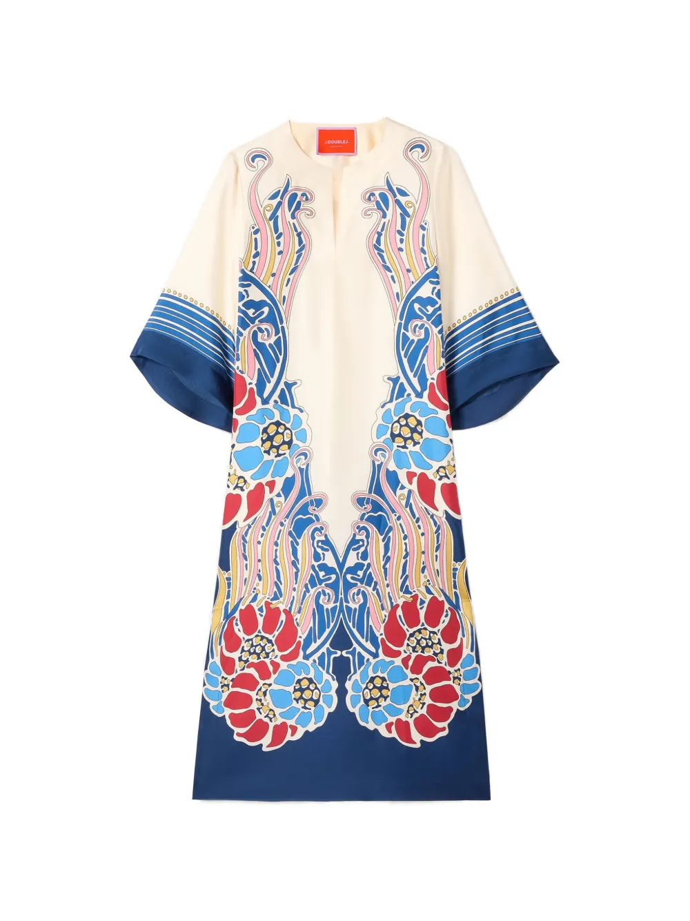 La DoubleJ Midi-jurk met bloemenprint Beige