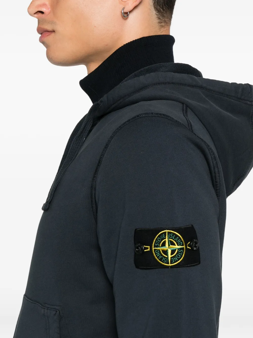 Stone Island Hoodie met rits Blauw