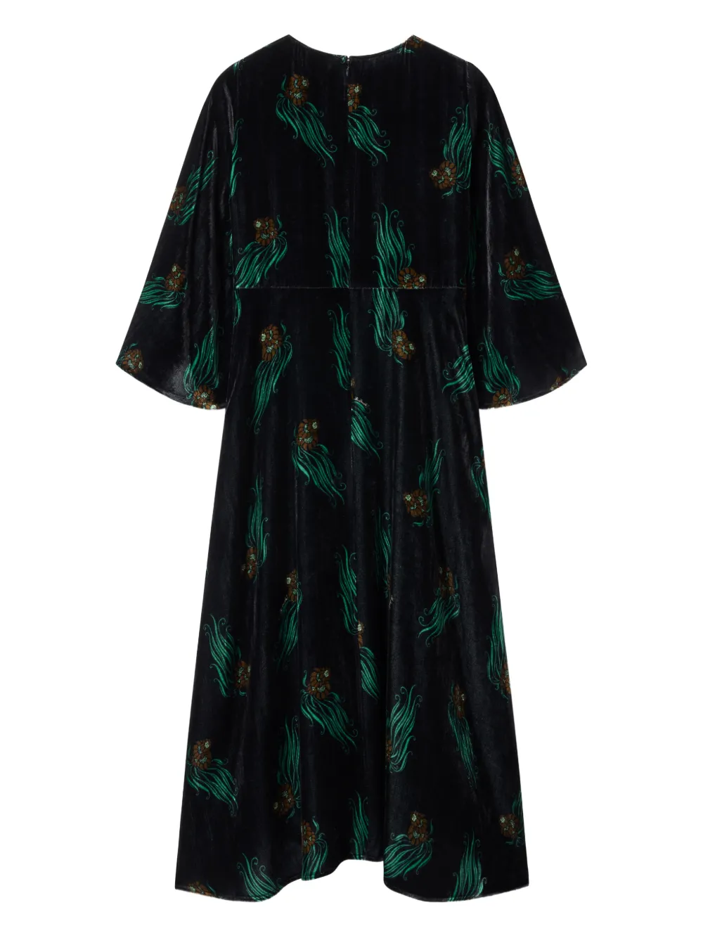 La Doublej Sorella Printed Midi Dress In Black