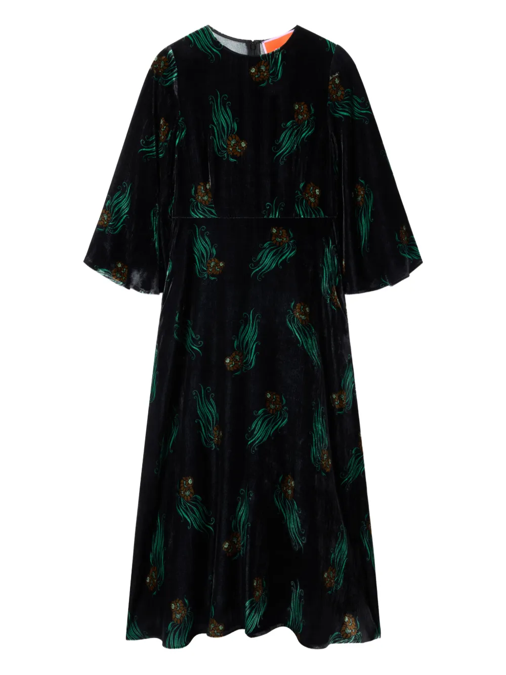 La Doublej Sorella Printed Midi Dress In Black