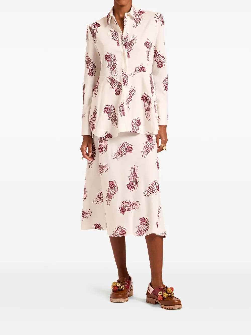 La Doublej Lungomare Midi Skirt In Neutral