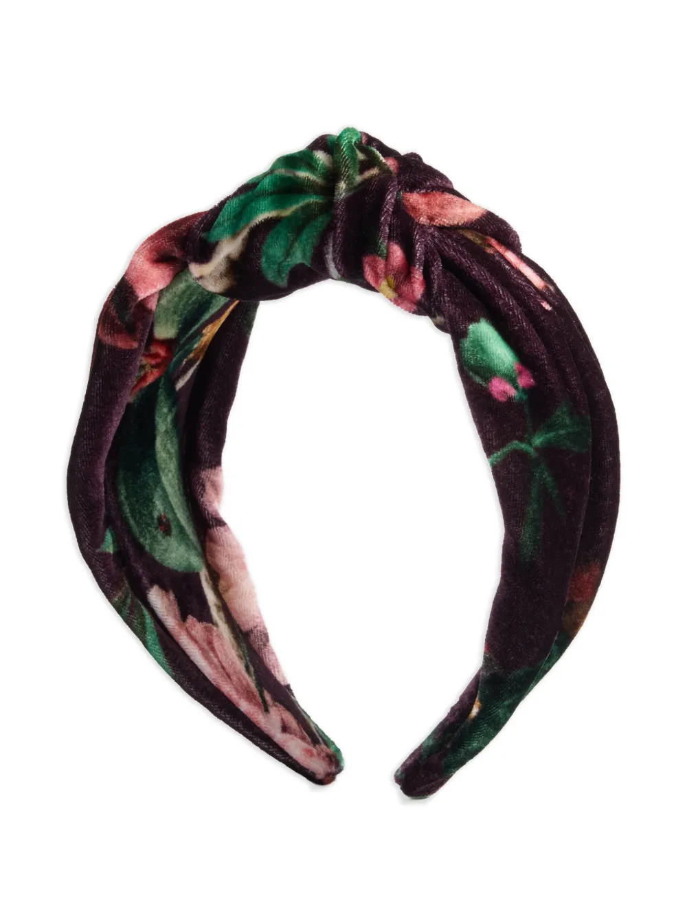 La DoubleJ Love geknoopte haarband met bloemen Paars