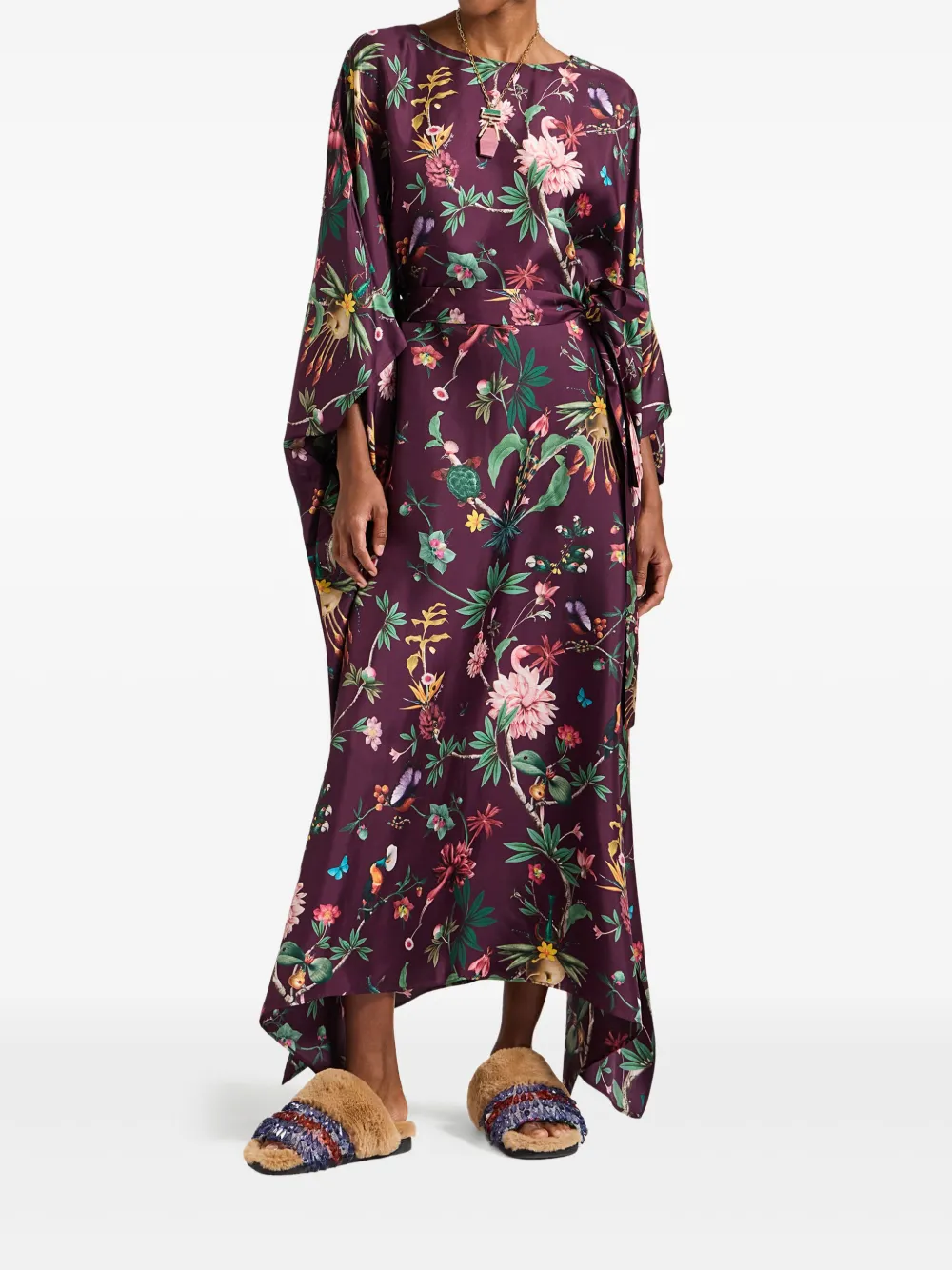 La Doublej Floral-print Midi Dress In Multi