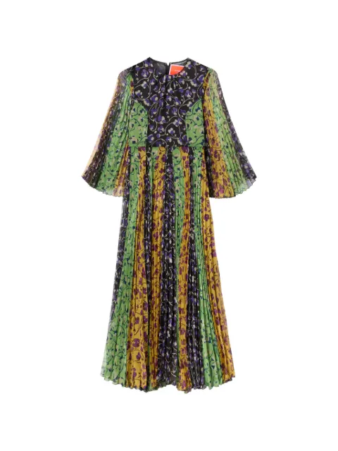 La DoubleJ Angel floral print pleated maxi dress