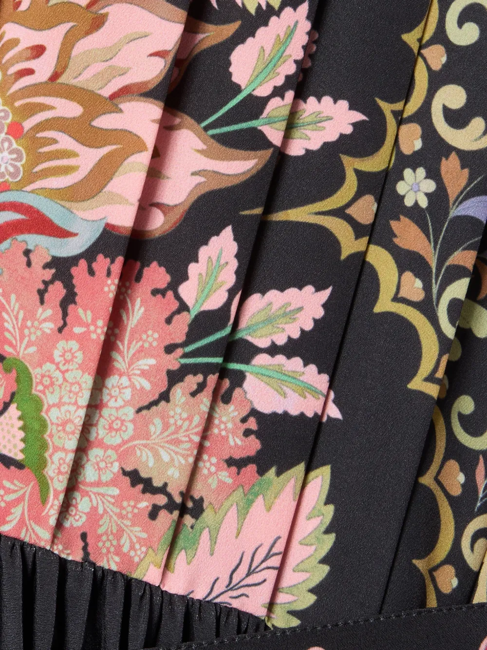 La Doublej Belted Pleated Printed Crepe De Chine Maxi Dress In Multi