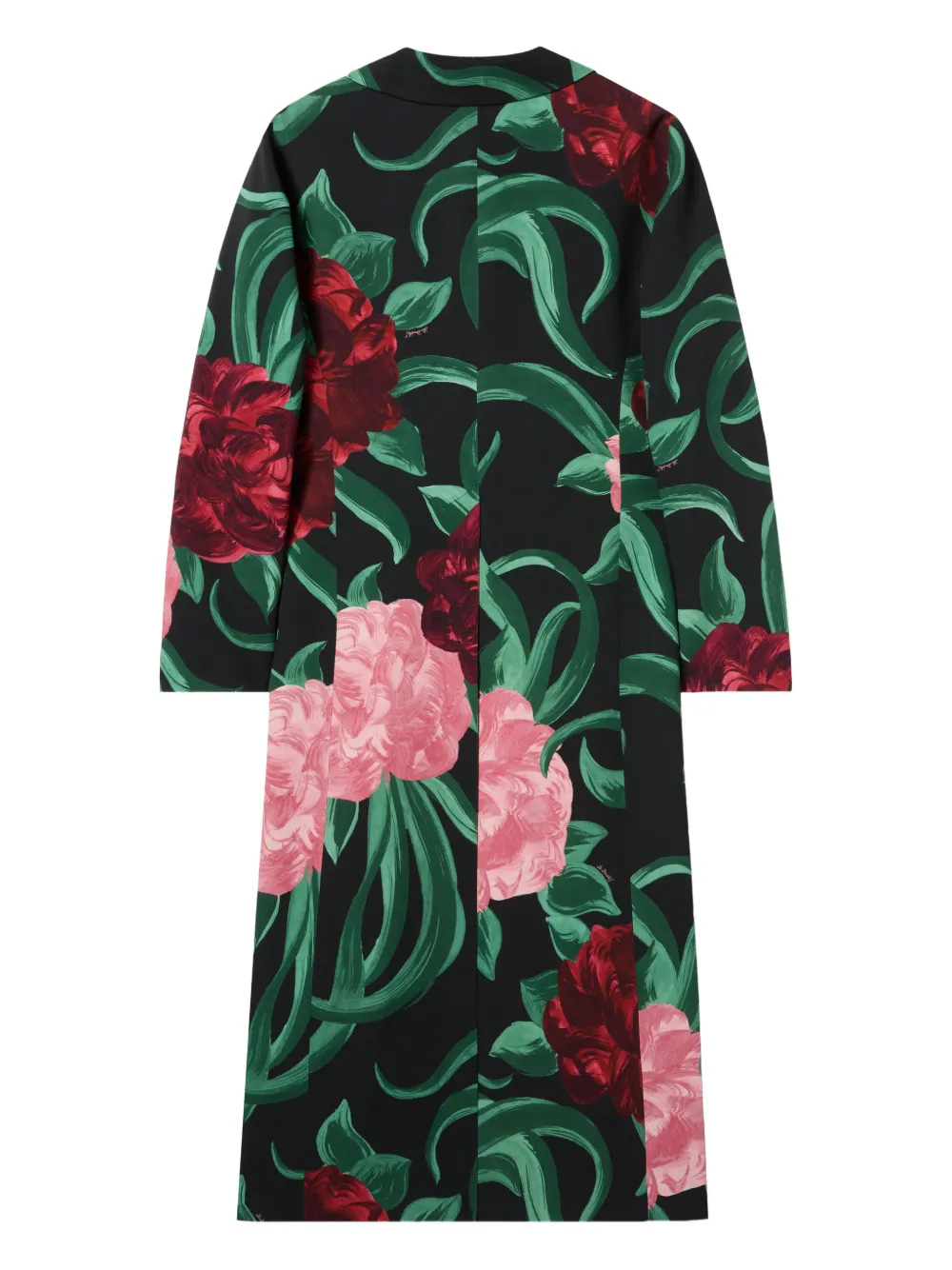 La Doublej Duster Floral Tassel Coat In Green