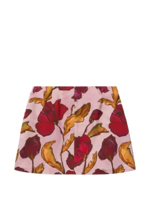 Open YY floral-print Wired Skirt | Black | FARFETCH