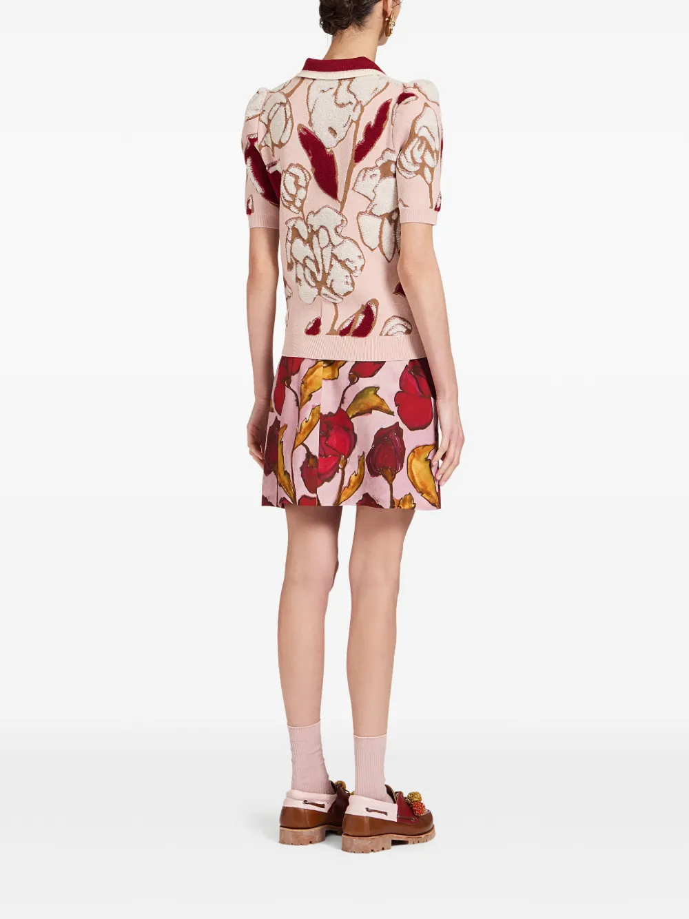 La DoubleJ Mini-rok met bloemenprint Roze