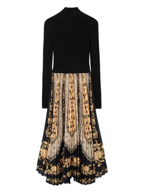 open lace back dress Pleated Knit Maxi Dress