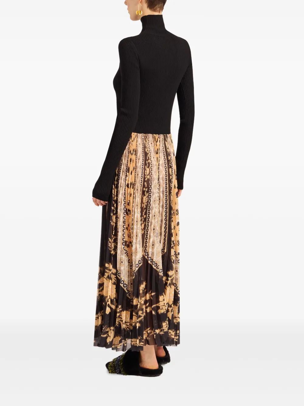 La Doublej Moondance Pleated Knit Maxi Dress In Black