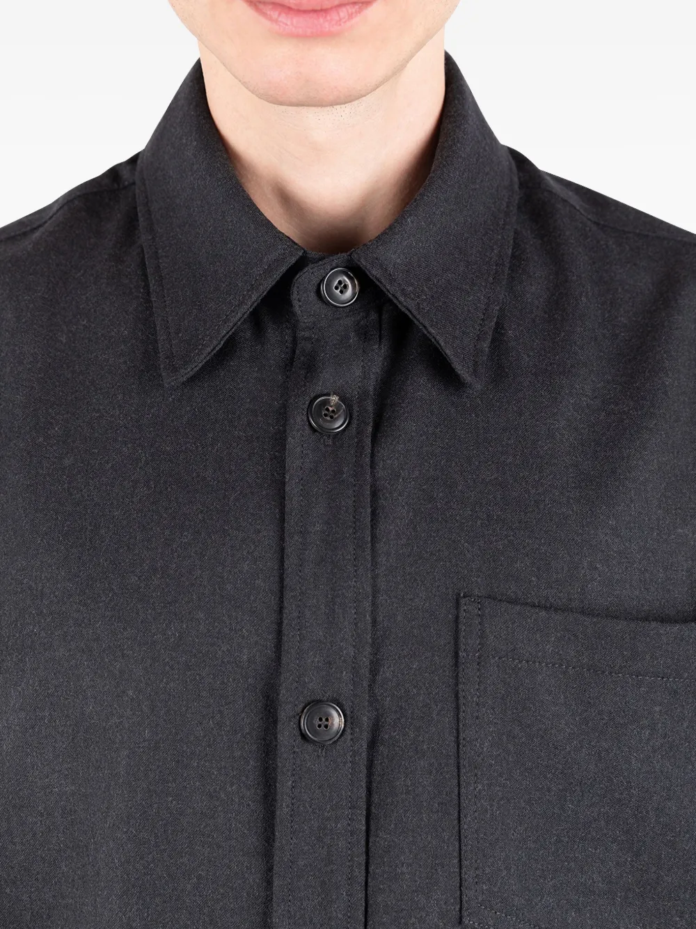 Société Anonyme Chianti wollen overhemd met zak Grijs