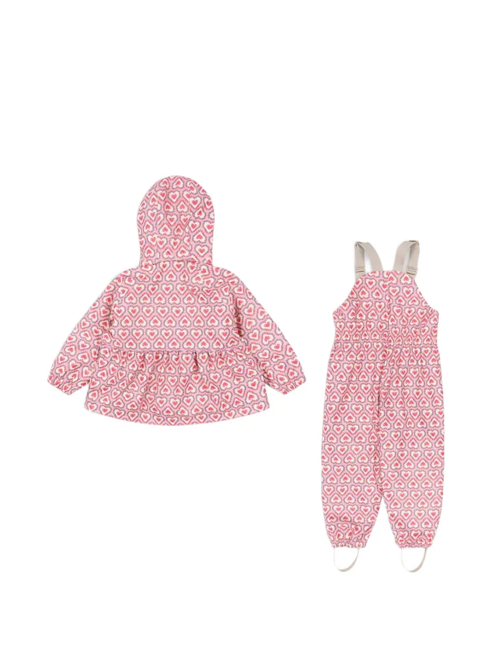  Konges Sløjd Heart-print Jumpsuit Set - Pink 