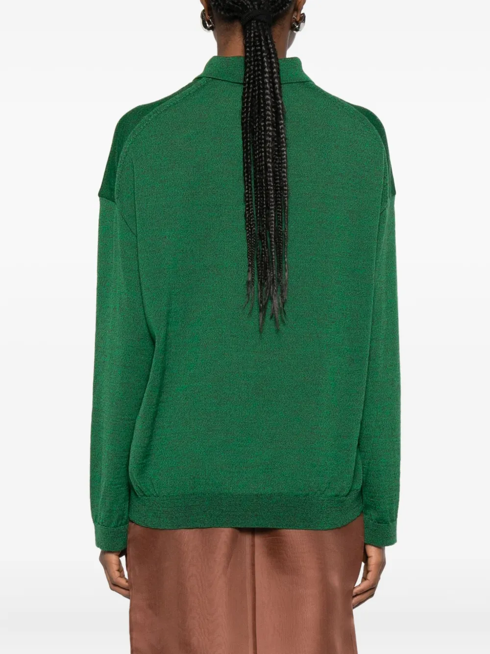 Bite Studios Buttoned Polo Sweater In Green
