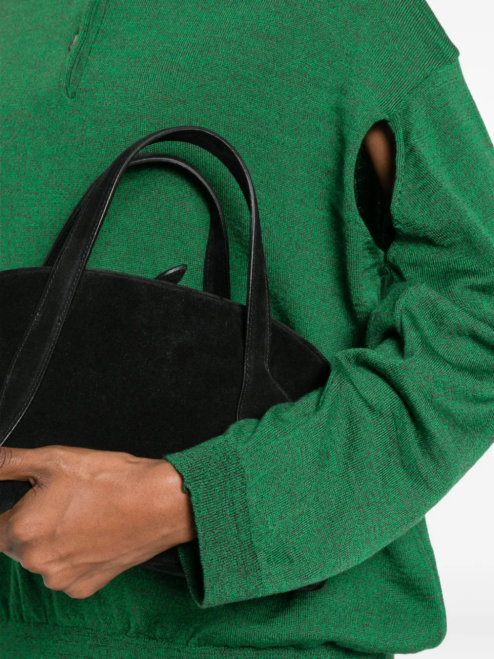 Bite Studios Buttoned Polo Sweater In Green