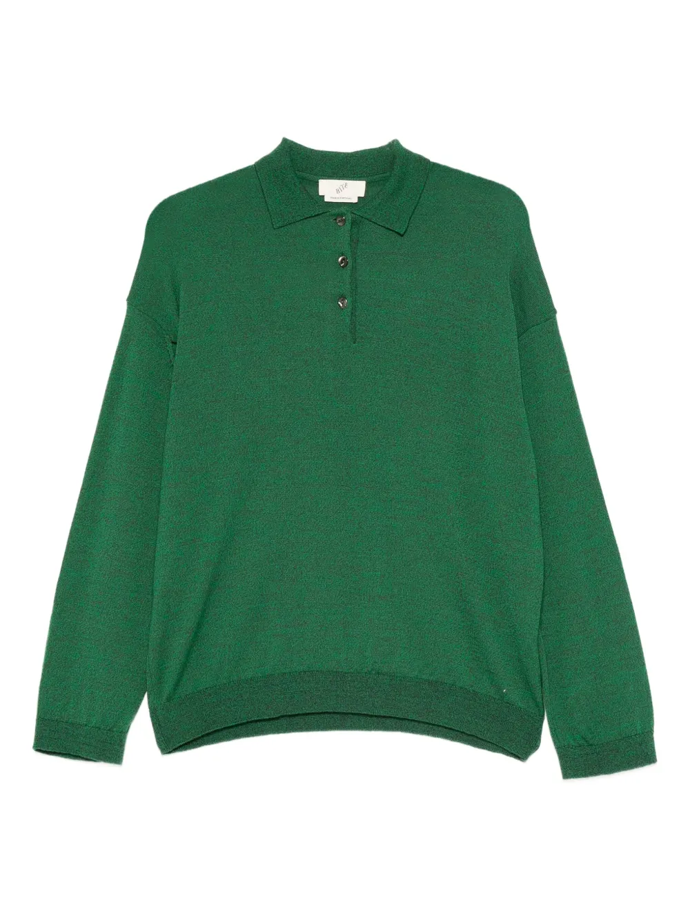 BITE Studios buttoned polo sweater | Green | Image 1