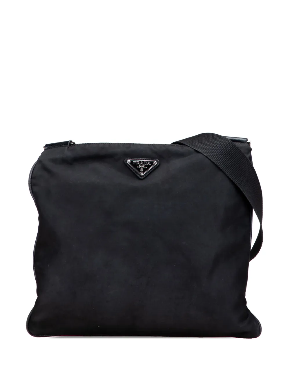 Pre-owned Prada 2013-2025 Tessuto Zip Top Crossbody Bag In Black