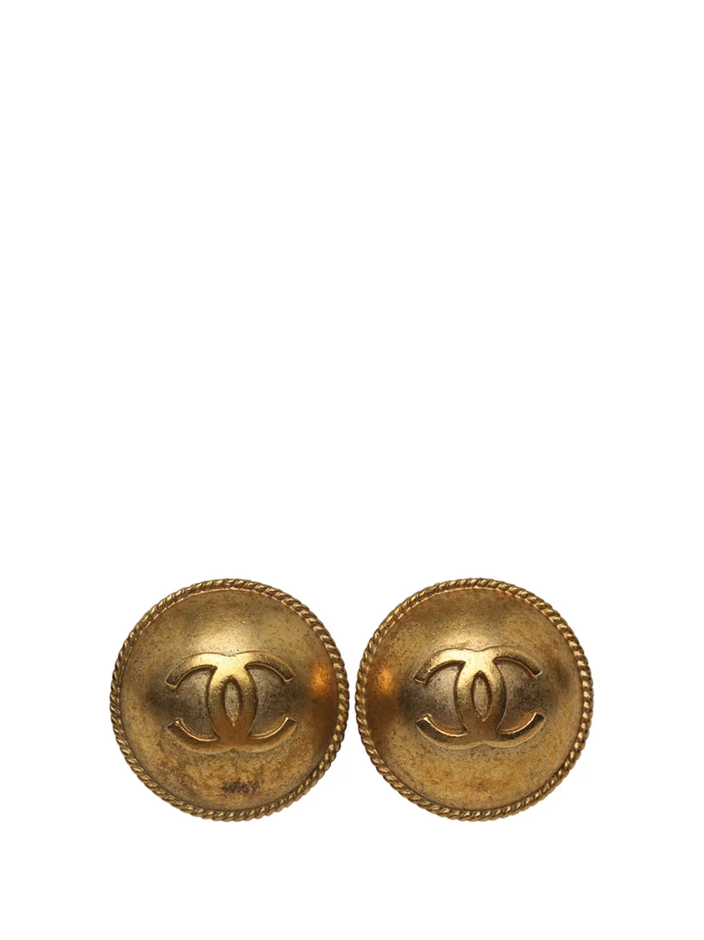 CHANEL Pre-Owned 1994 ココマーク ゴールドプレーテッド ラウンド クリップオン コスチューム イヤリング - CHANEL Pre-Owned 1994 ココマーク ゴールドプレーテッド ラウンド クリップオン コスチューム イヤリング -