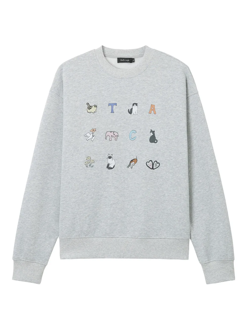 tout a coup graphic-print crewneck top | Grey | Image 1