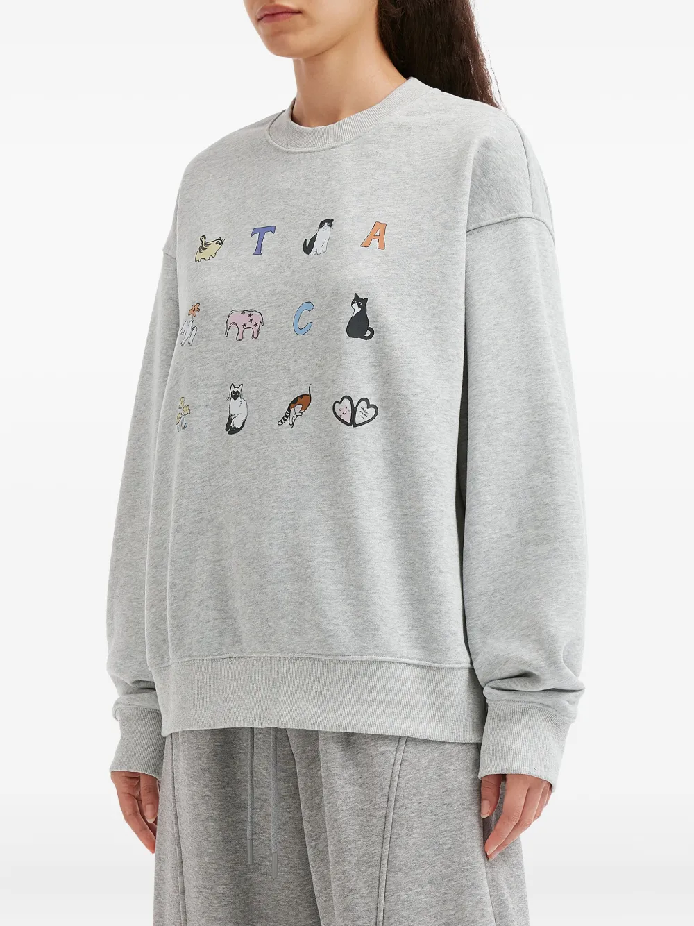 tout a coup Top met ronde hals en grafische print Grijs