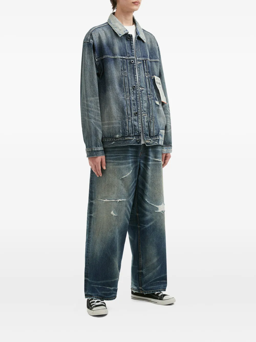 Aftermaths Logo-patch Denim Jacket In Blue
