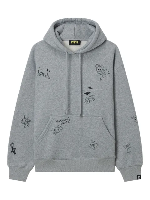 Mini Cream graphic-print drawstring hoodie