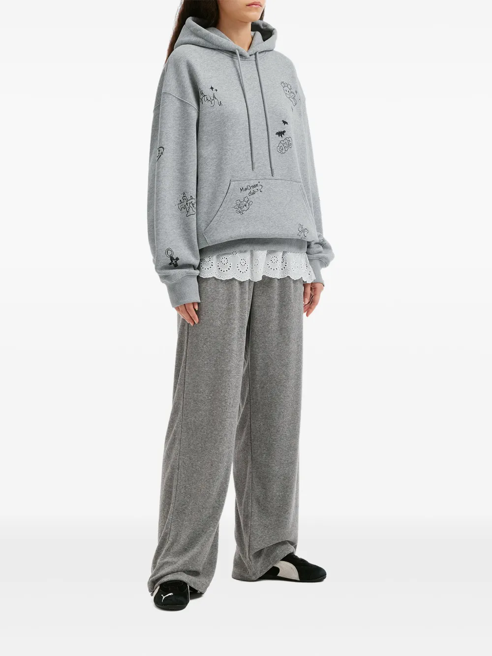 Mini Cream graphic-print drawstring hoodie | Hoodies | Image 2
