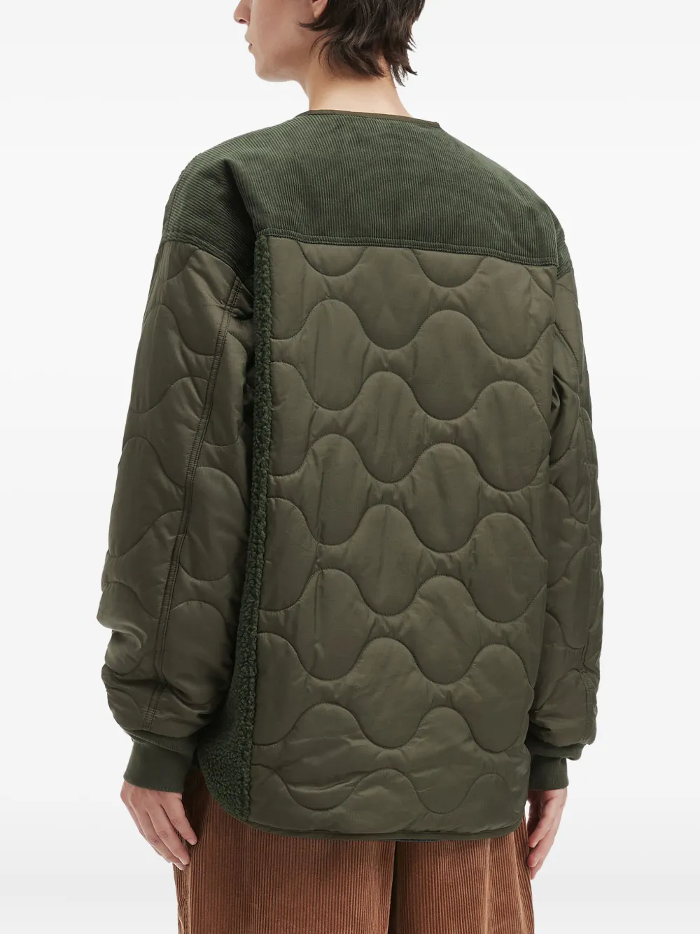 Aftermaths Quilted Padded Jacket In Green