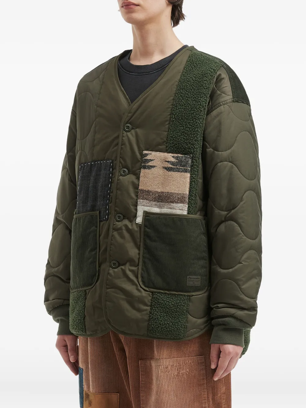 Aftermaths Quilted Padded Jacket In Green