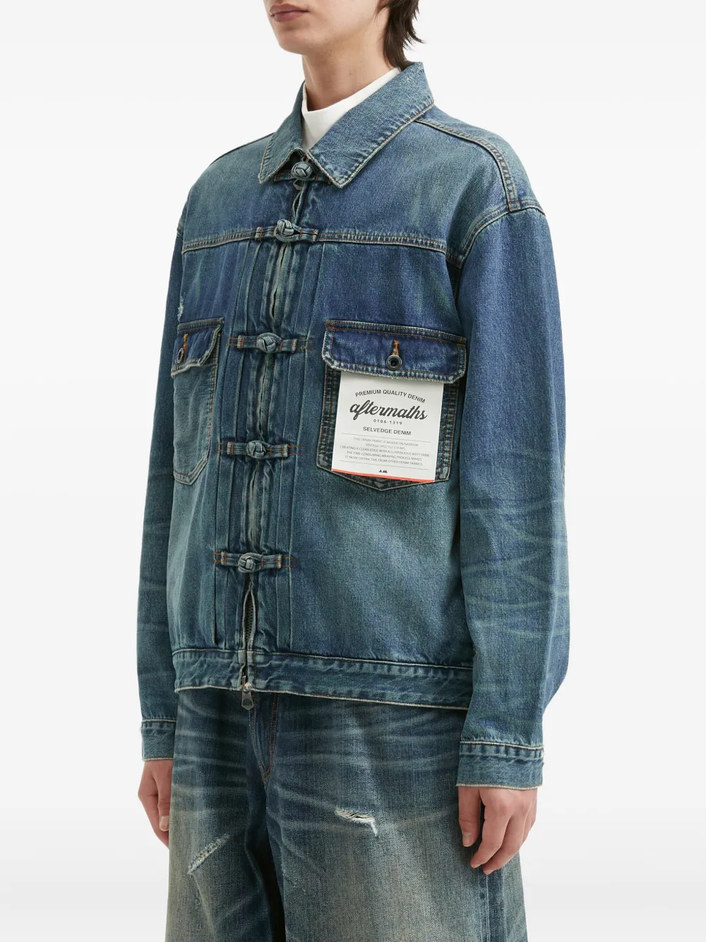 Aftermaths Logo-patch Denim Jacket In Blue