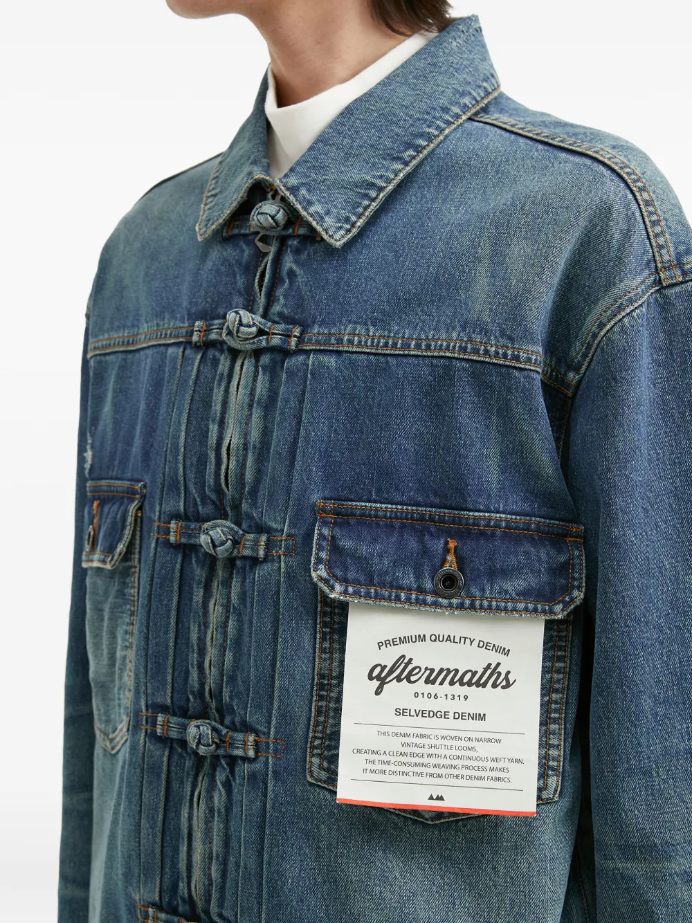 Aftermaths Logo-patch Denim Jacket In Blue