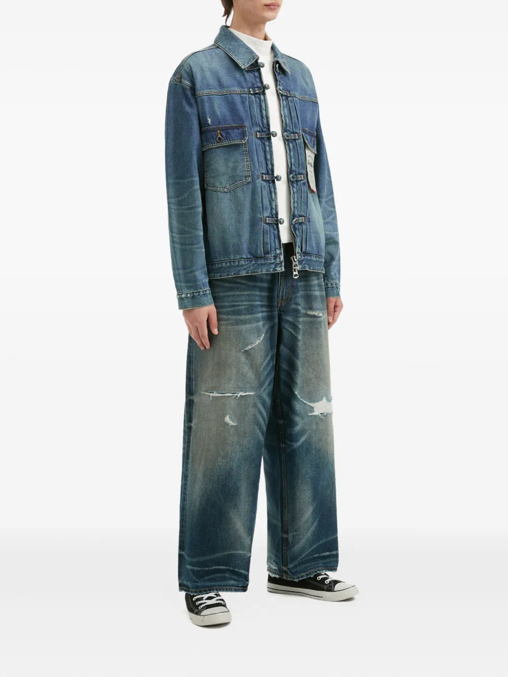 aftermaths logo-patch denim jacket | Denim Jackets | Image 2